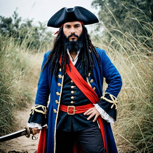 Man in Classic Pirate Cosplay Costume