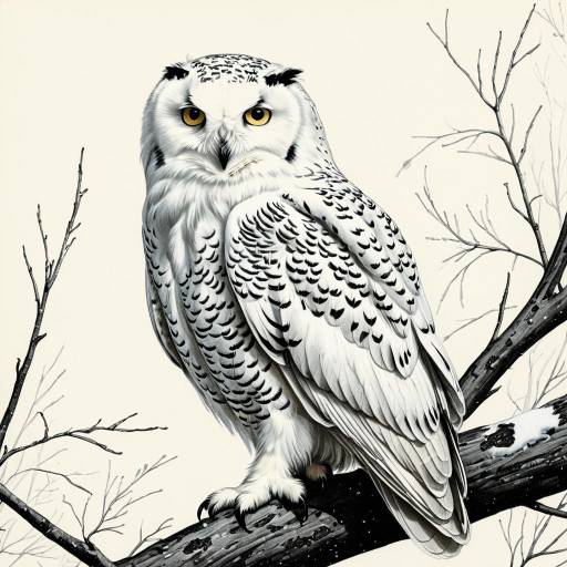 White Snowy Owl Sketch