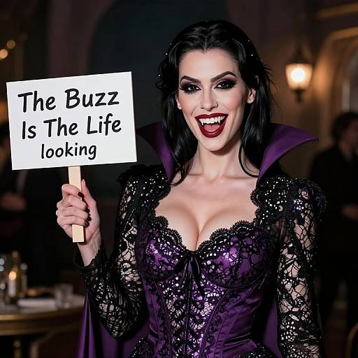 Sexy Female Vampire with Lace Dress