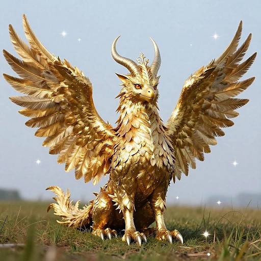 Regal Gryphon with Golden Wings