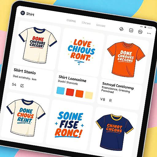 T-Shirt Text Design Workspace Illustration