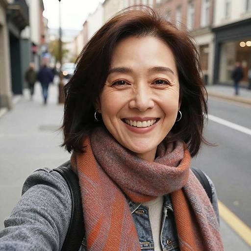 Joyful Urban Woman Selfie Portrait