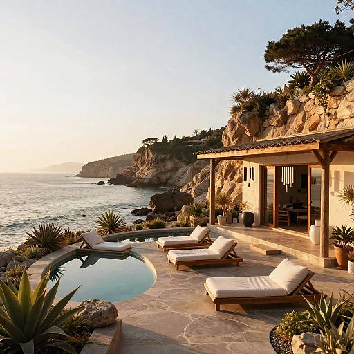 Seaside Cliff Healing Sanctuary at Golden Hour