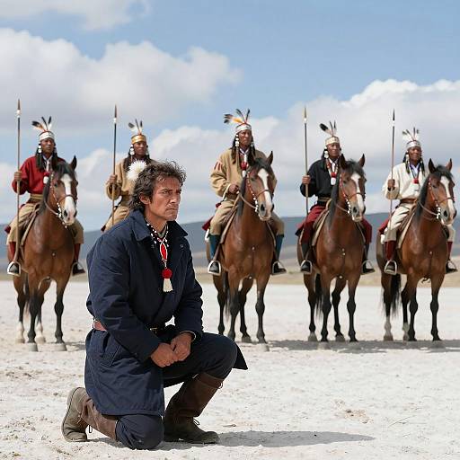 Intense Encounter with Native American Warriors