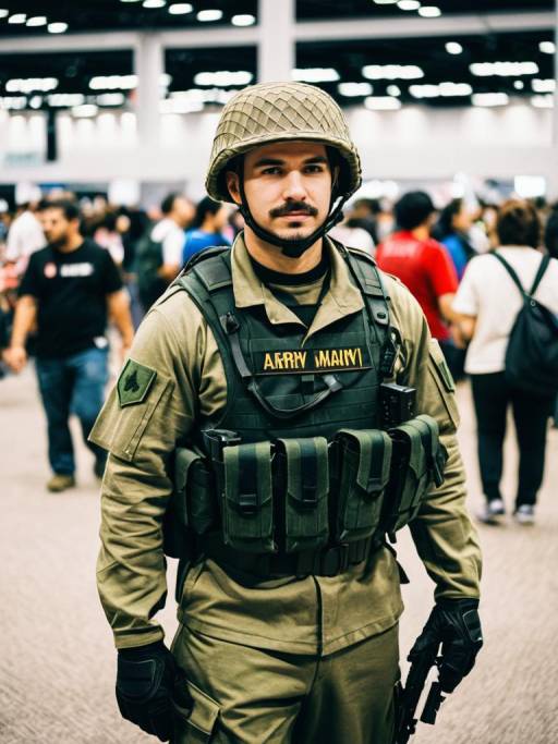 Candid Army Soldier Cosplay at Convention