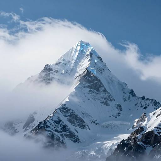 Surreal Snow-Capped Mountain Peak