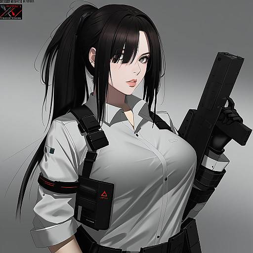 Illustration of Angelia (girls' frontline), girls' frontline in the style of Zuizi