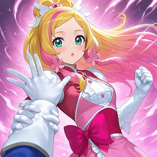 Illustration of Haruno haruka, precure in the style of Nhaliz