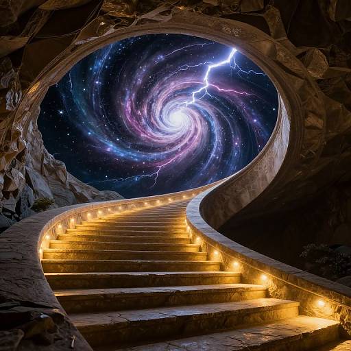 Golden Spiral Stairs to Cosmic Portal
