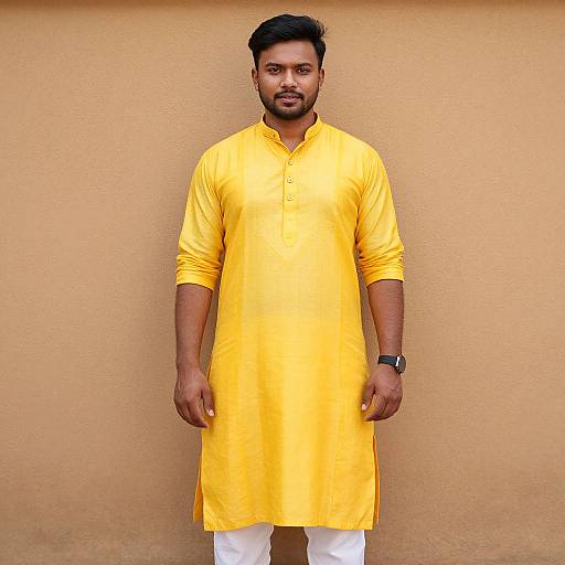 Man in Yellow Traditional Kurta