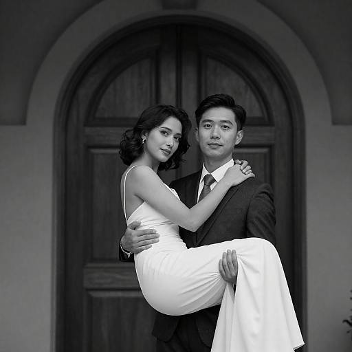 Elegant Monochrome Portrait of Couple