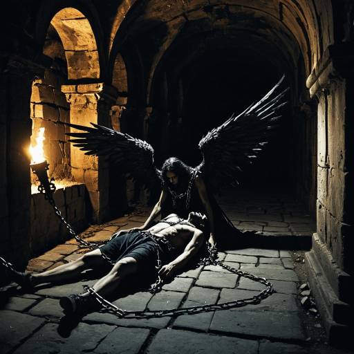 Fallen Angel in Ancient Catacombs