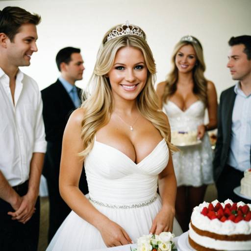 Bride at Bridal Shower with Cake