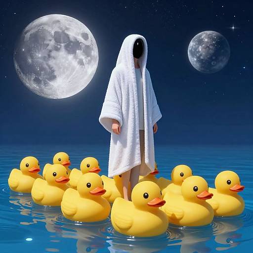 Surreal Rubber Duck Cosmic Procession