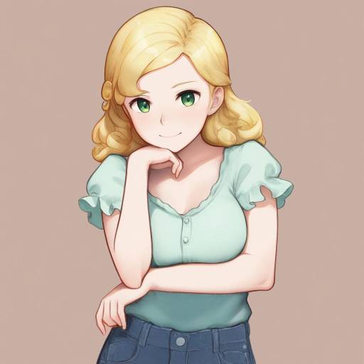 Cheerful Teenage Girl in Casual Attire