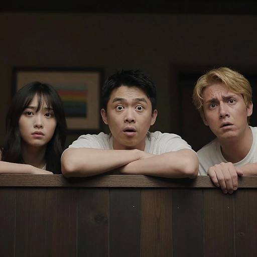 Candid Moment at the Wooden Barrier