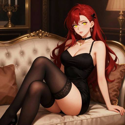 Seductive Redhead MILF in Luxury Room