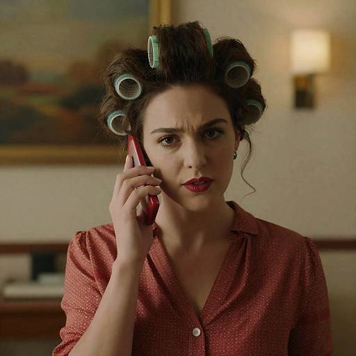 Chic Woman with Vintage Hair Rollers