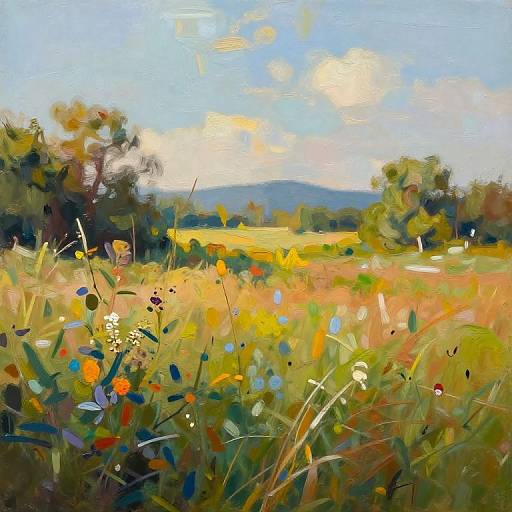 Impressionistic Serene Landscape Painting