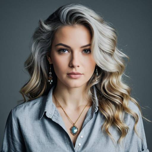 Realistic Grey Hairstyle with Jewelry Focus