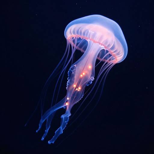 Ethereal Bioluminescent Jellyfish in Space