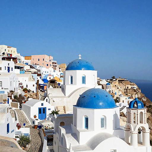 Sunlit Greek Hillside Village