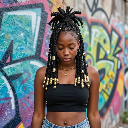 Confident Black Girl with Intricate Locks