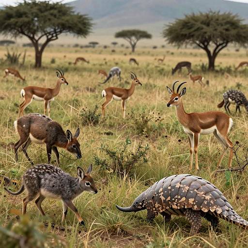 Surreal Hidden Mammals in Grassland