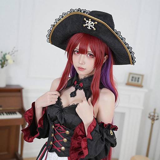 Red and Purple Haired Pirate Cosplay