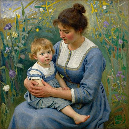 Famous Painting: Peasant Woman with Child