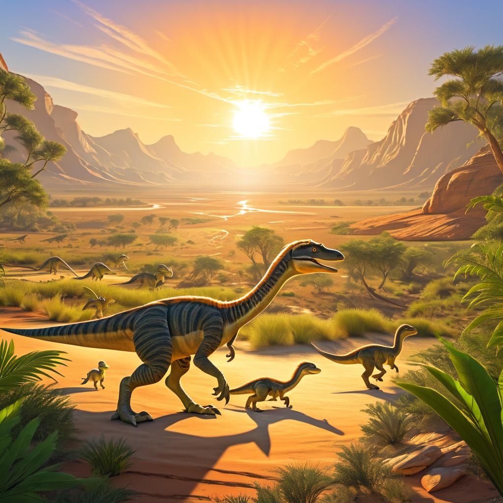 Velociraptors in a Stunning Prehistoric Scene