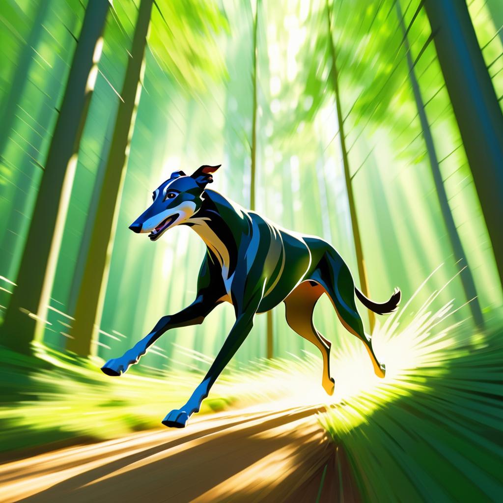 Fearless Greyhound Racing Through Nature