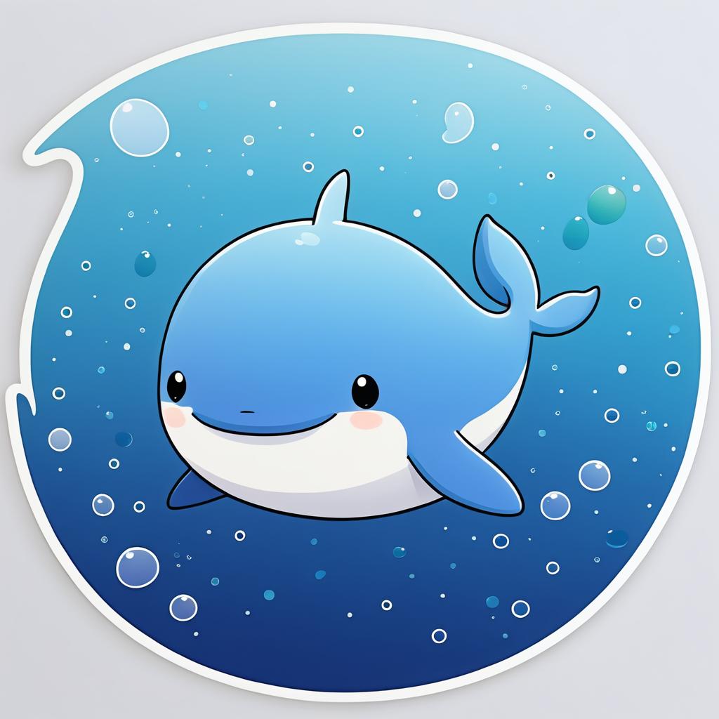 Friendly Whale Sticker Design