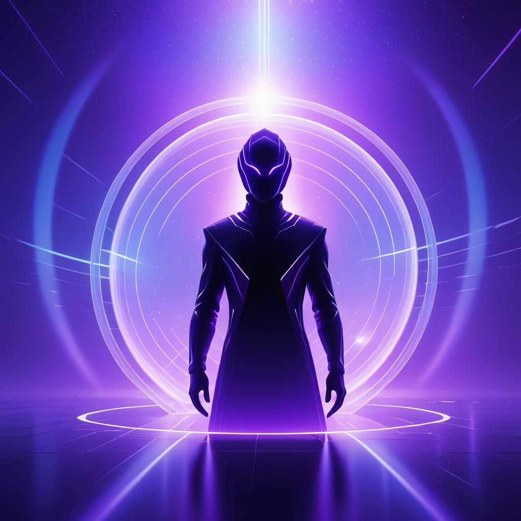 Ethereal Male Alien Silhouette Art