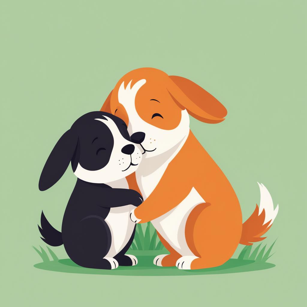 Heartwarming Dog and Rabbit Embrace