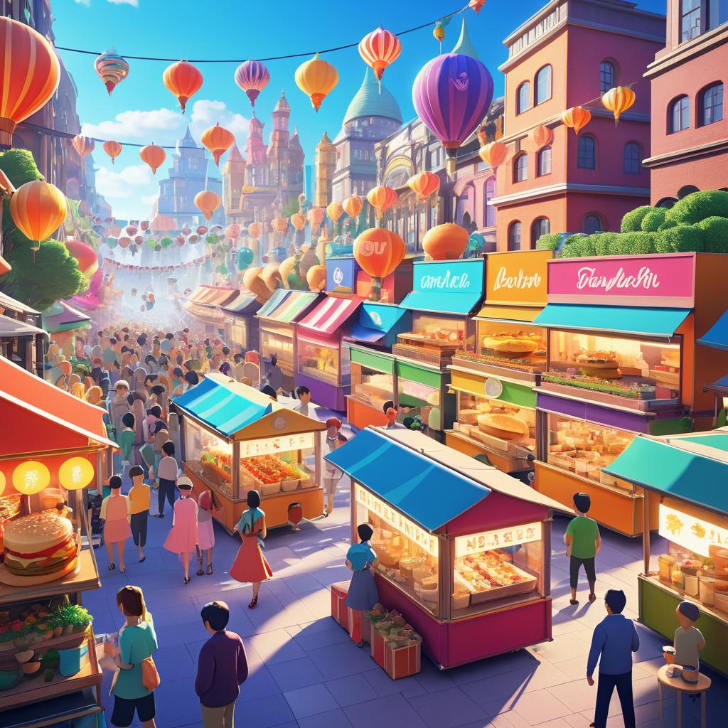 Vibrant City Festival in Cinematic Style