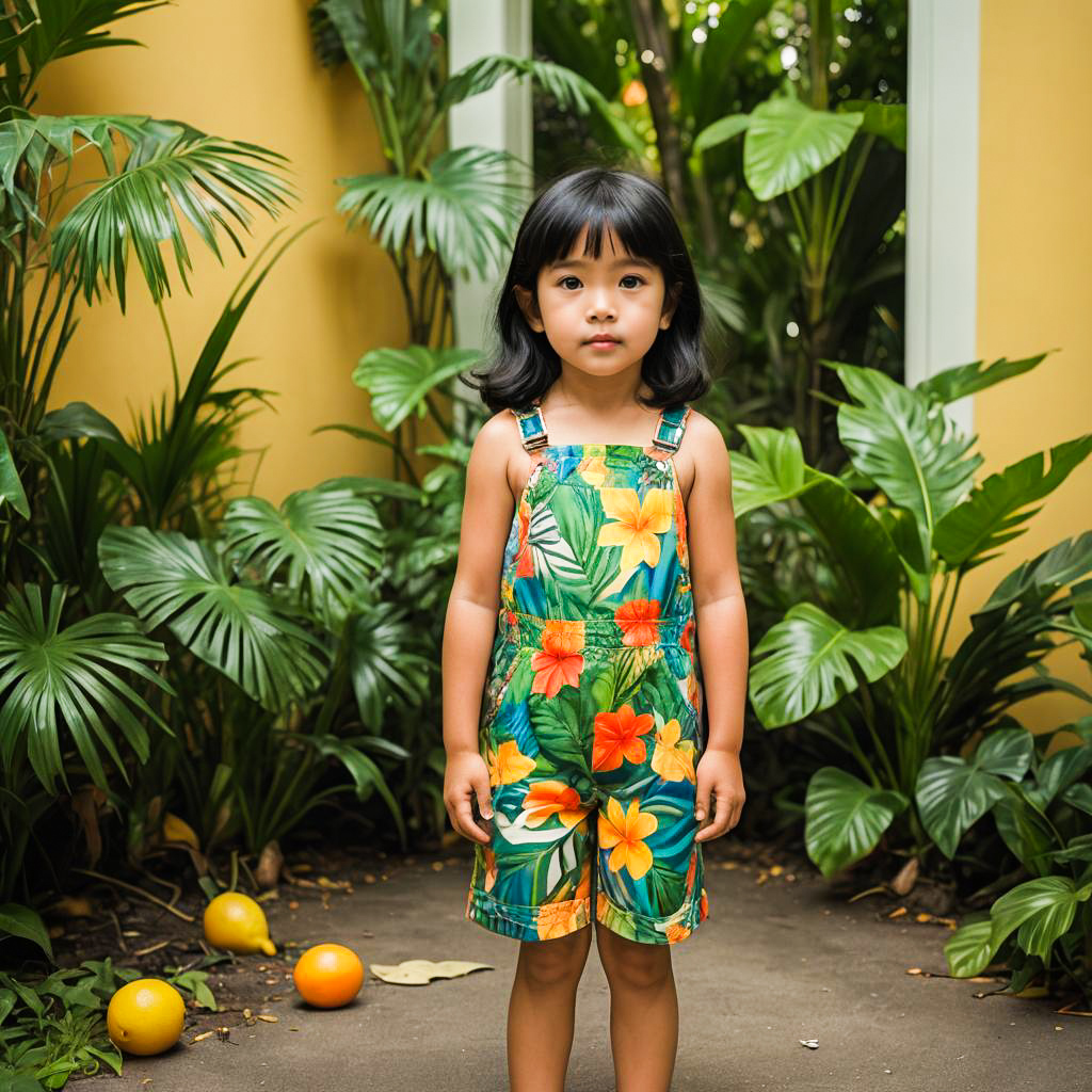 Tropical Photo Shoot with Curious Child