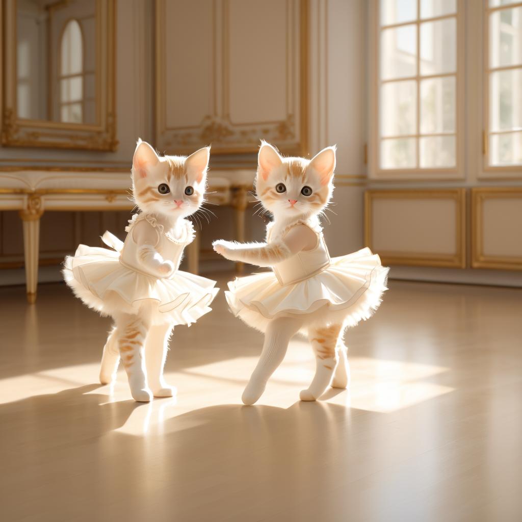 Ballerina Kittens in a Paris Studio