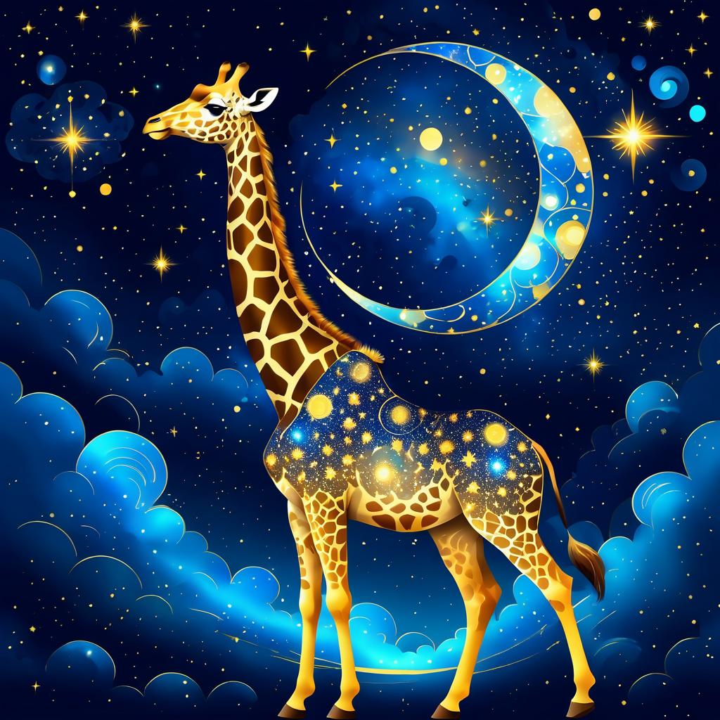 Cosmic Giraffe: A Fantasy Illustration