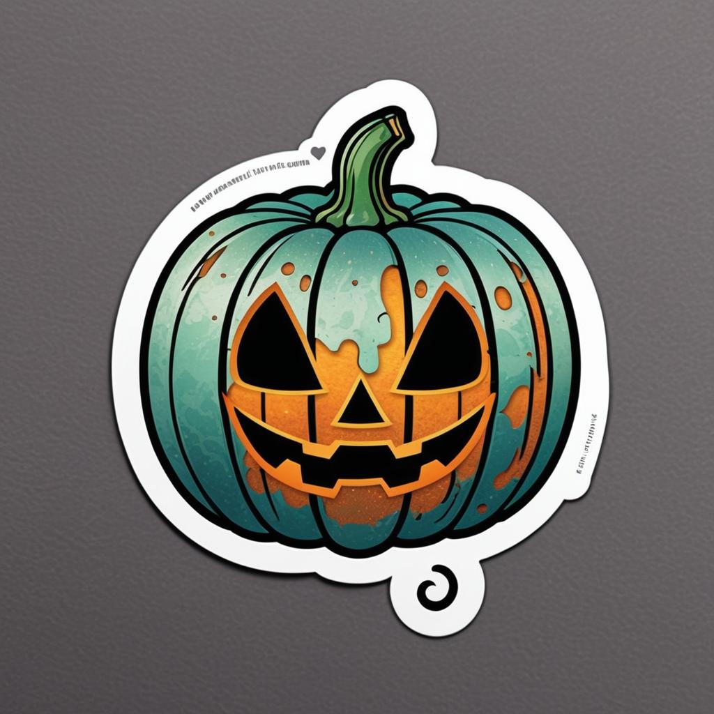 Kawaii Patina Pumpkin Cartoon Character