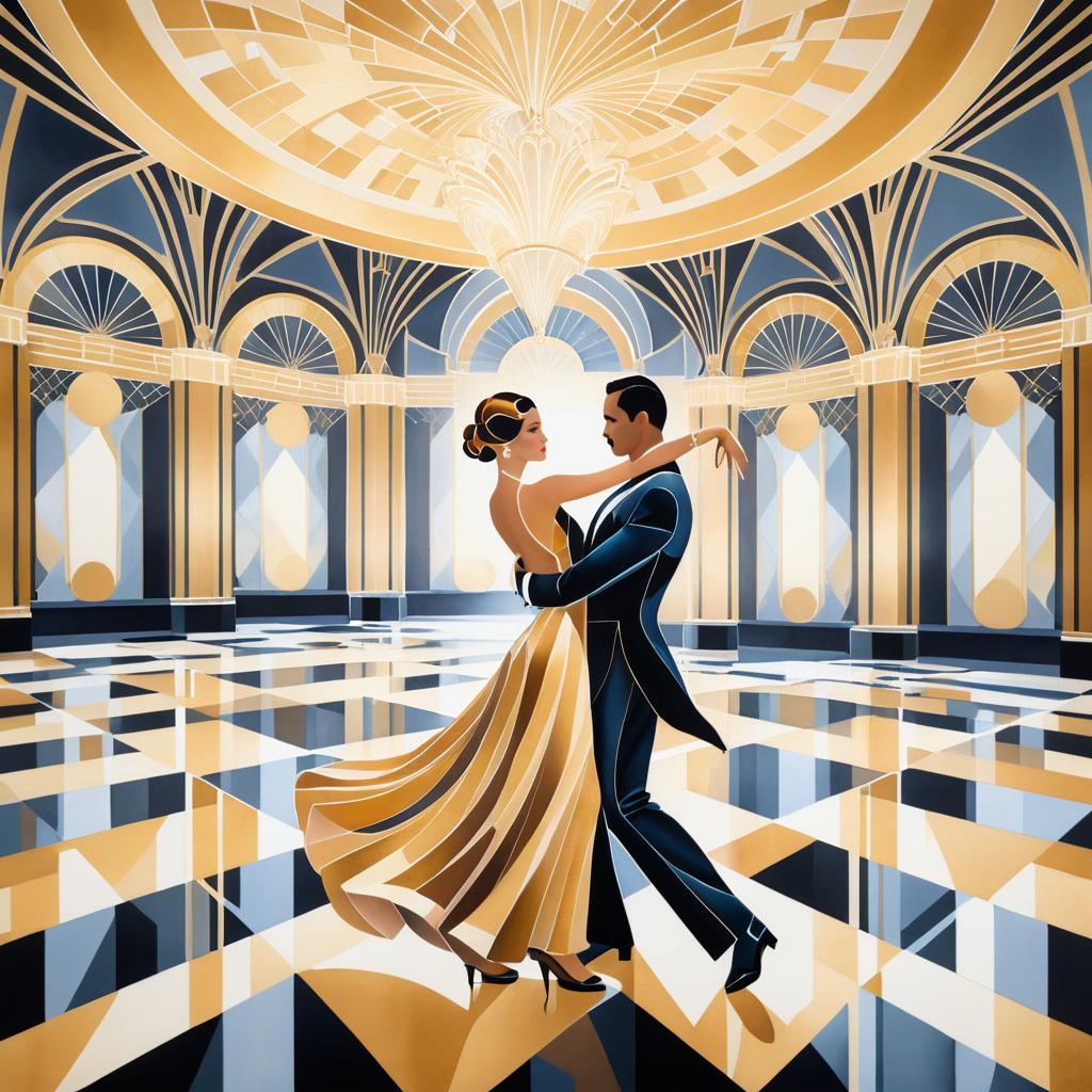 Elegant Art Deco Ballroom Dance Scene