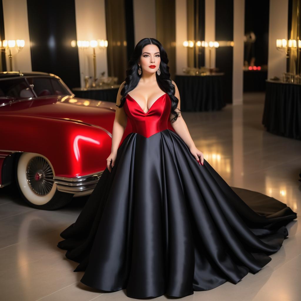 Elegant Evening Gown with Stunning Woman