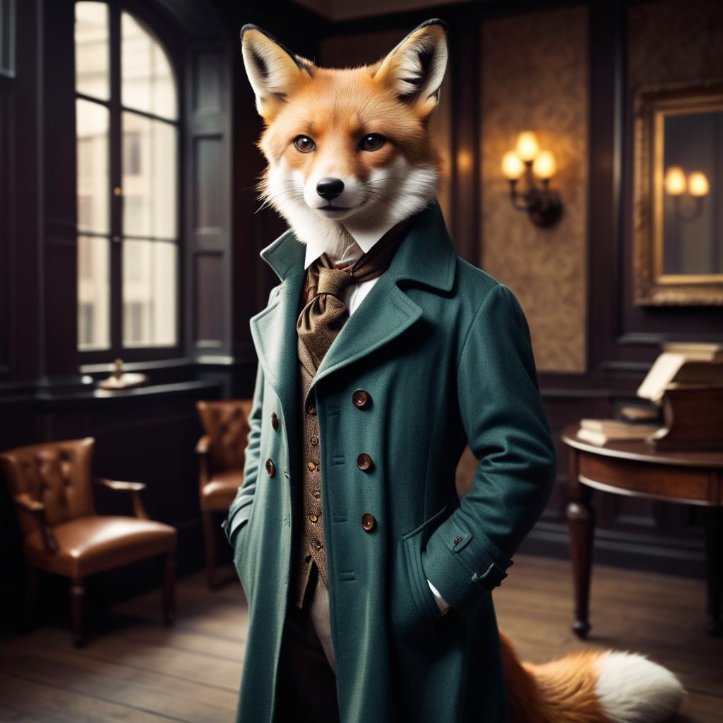 Whimsical Fox as Sherlock Holmes