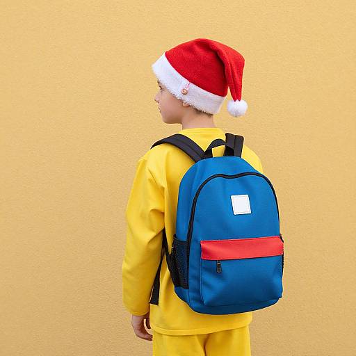 Boy in Yellow Christmas Costume