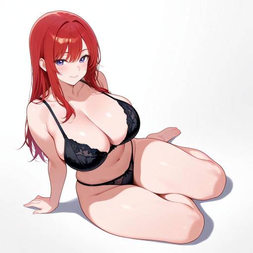 Curvy Redhead Relaxing in Minimalist Setting Curvy Redhead Relaxing in Minimalist Setting