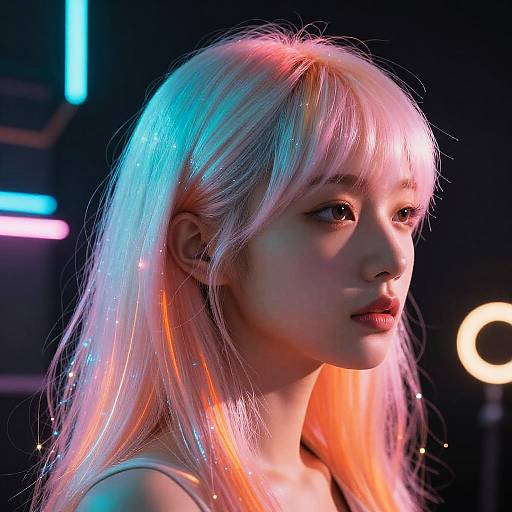 Stylized AI Hair Color Portrait