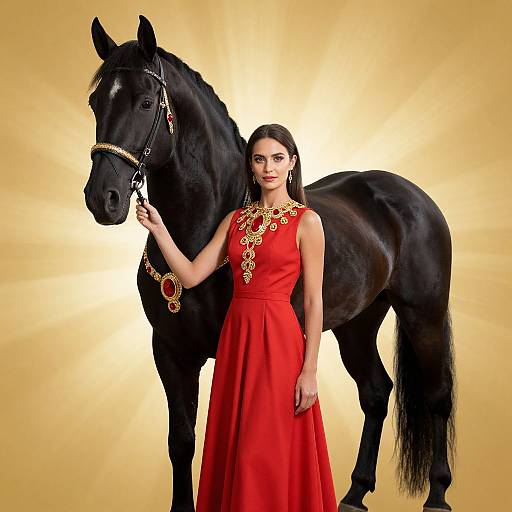 Elegant Woman with Gypsy Vanner Horse