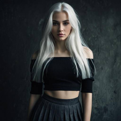 Portrait of Woman with Platinum Blonde Hair