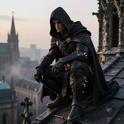 Stealthy Dragonborn Rogue at Twilight