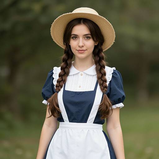 Realistic Woman in Farmer Costume